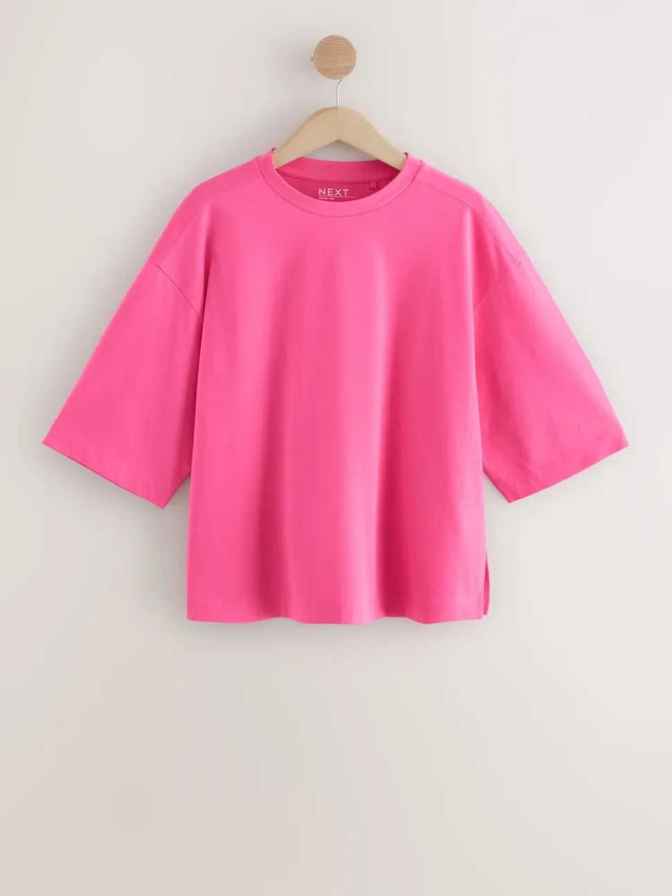 Rose/Kaki/Rayure - Lot 3 t-shirts col ras du cou 100% coton longueur coude