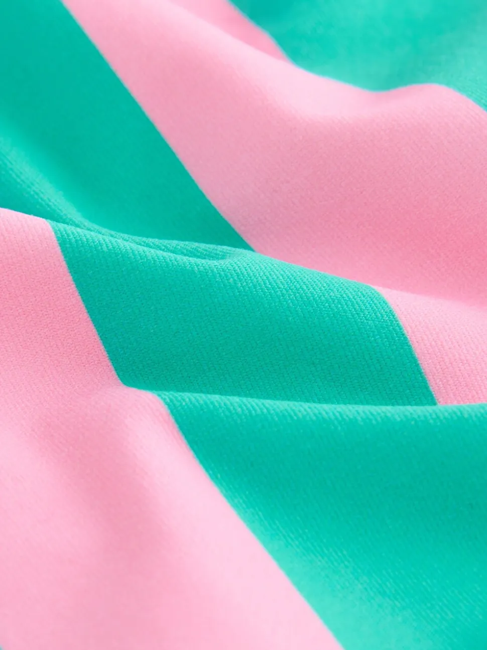 Rose/vert rayé - Bas de bikini noué sur les côtés blanc