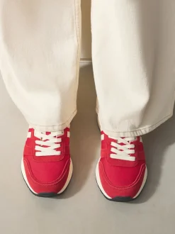 Rouge - Baskets à lacets Forever Comfort® en cuir