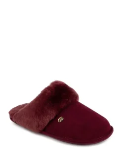 Rouge - Chaussons Just Sheepskin Duchess femme en peau de mouton