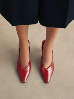 Rouge - Chaussures à talons hauts à bout pointu