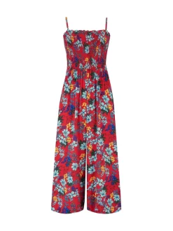 Rouge - Combinaison de plage Pour Moi bustier à corsage froncé