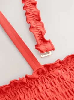 Rouge - Haut de bikini Bandeau Shirred