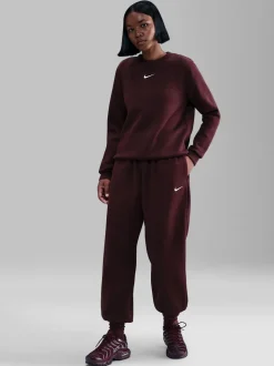 Rouge - Jogging oversize en polaire Phoenix taille haute Nike