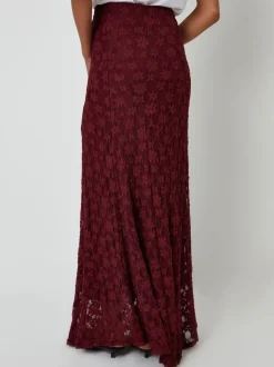 Rouge - Jupe longue Threadbare Maxi en dentelle