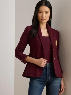 Rouge - Lauren Ralph Lauren Anfisa Crest Logo Blazer Veste