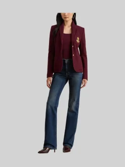 Rouge - Lauren Ralph Lauren Anfisa Crest Logo Blazer Veste