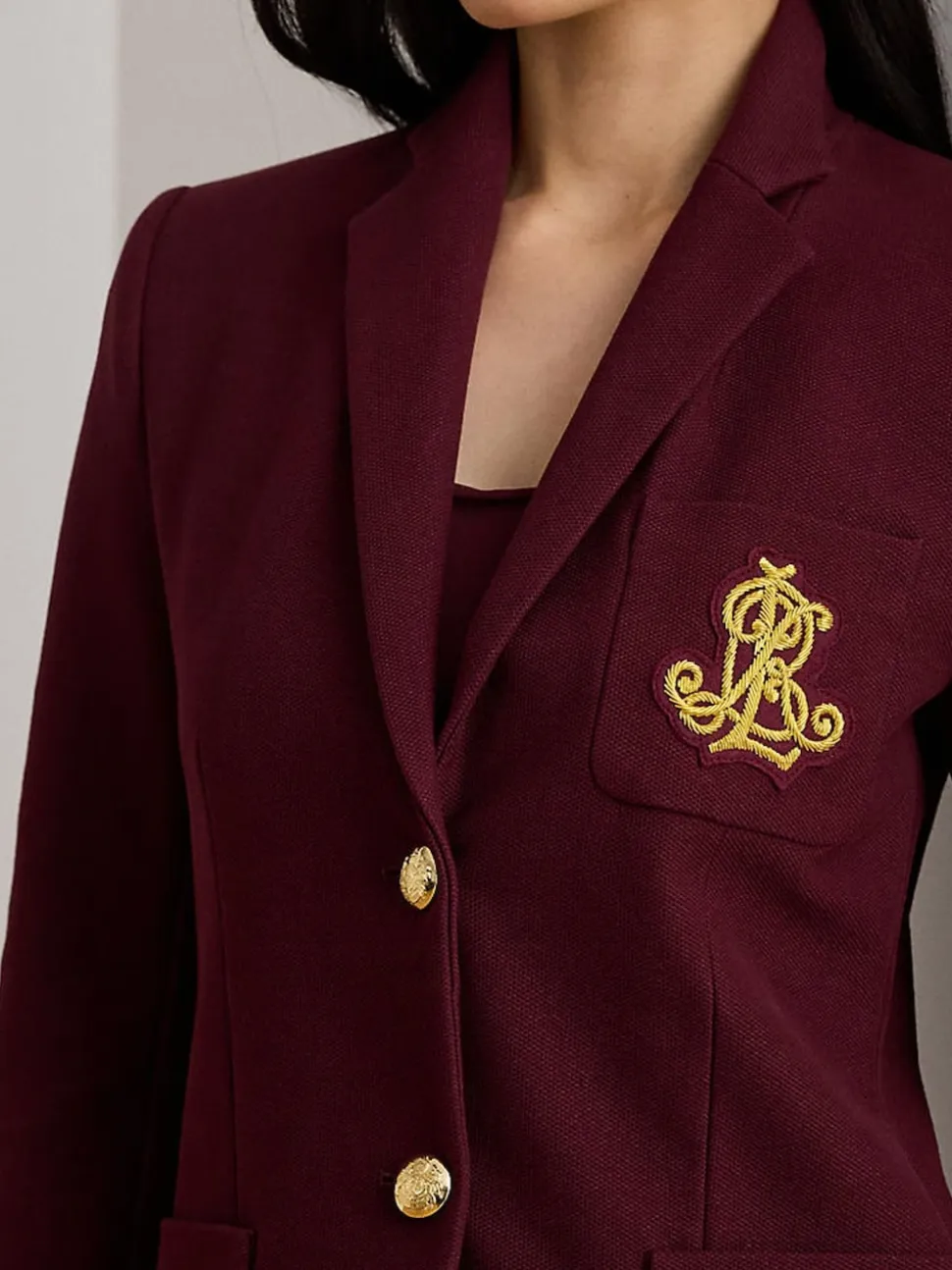 Rouge - Lauren Ralph Lauren Anfisa Crest Logo Blazer Veste