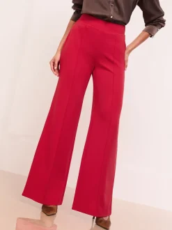 Rouge - Lipsy Pantalon large taille haute