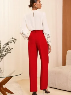 Rouge - Love & Roses Pantalons amples