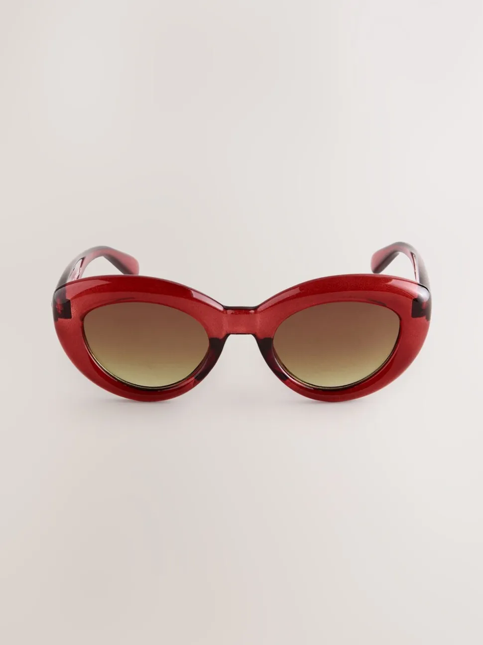Rouge - Lunettes de soleil ovales