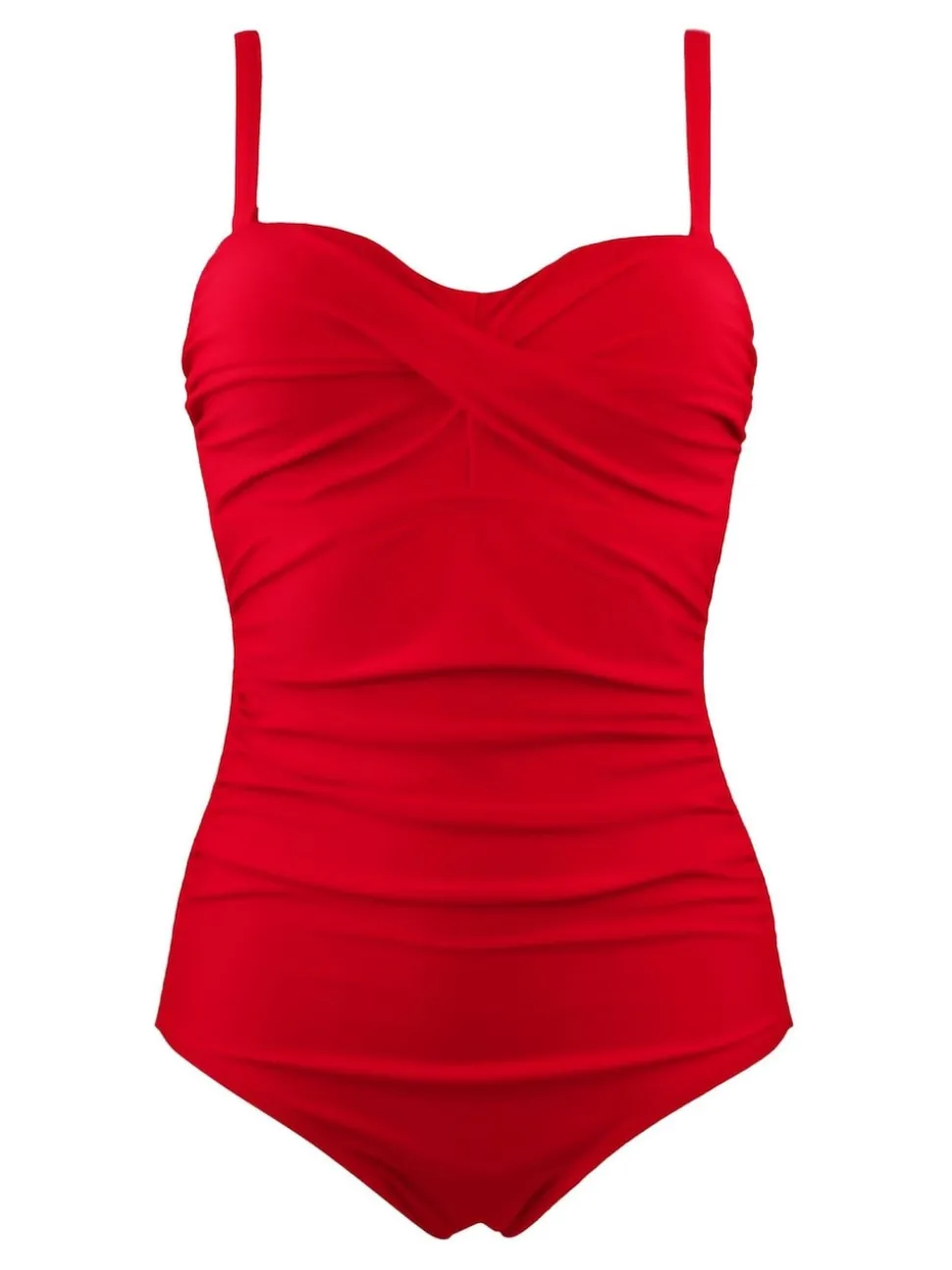 Rouge - Maillot de bain Pour Moi Santa Monica gainant au ventre à bretelles amovibles
