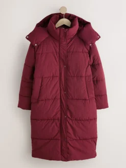 Rouge - Manteau long rembourré imperméable