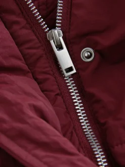 Rouge - Manteau long rembourré imperméable