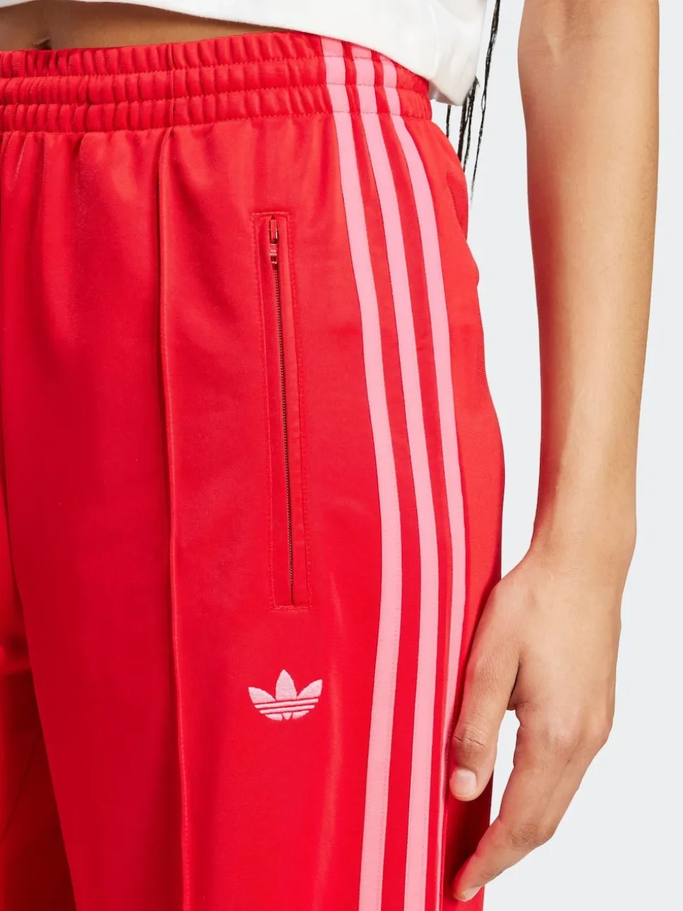 Rouge - Pantalons de survêtement amples Adidas Original Firebird
