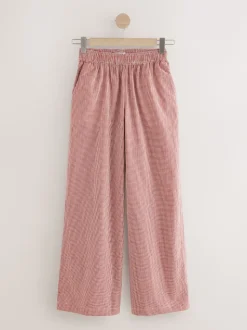 Rouge - Pantalons Jambe large Vichy