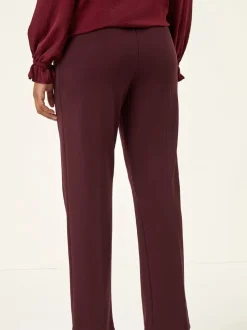 Rouge - Pantalons Roman Coupe droite en maille Ponte Extensible
