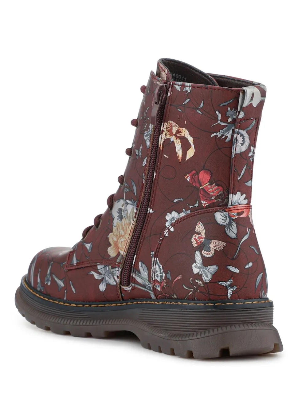 Rouge - Pavers Bottes À lacets Fleuri