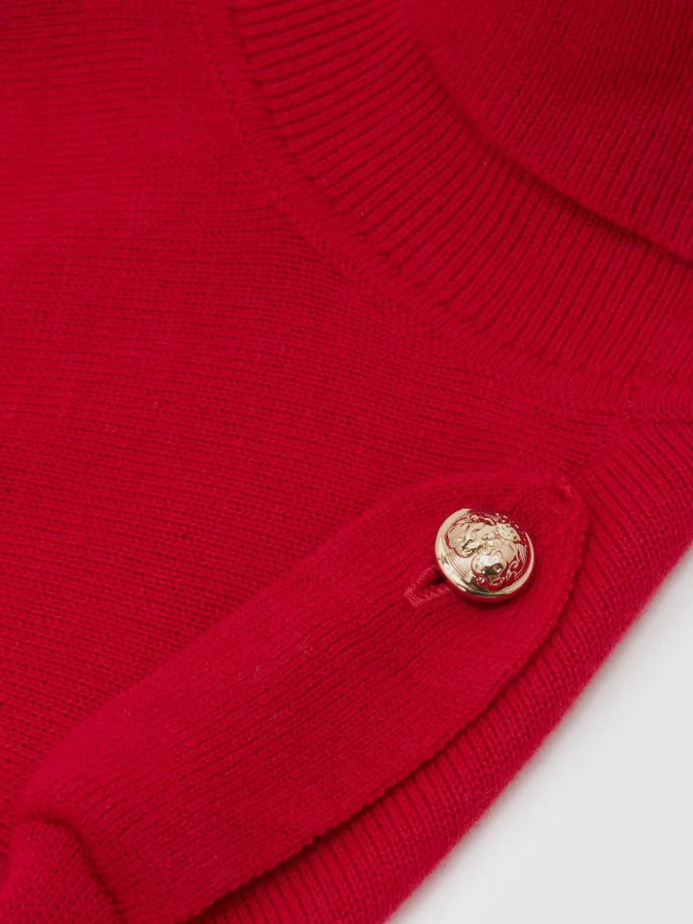 Rouge - Pull Reiss Corrine à col roulé et épaulette en laine