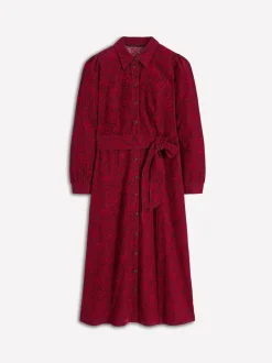 Rouge - Robe mi-longue Boden Clara en velours côtelé