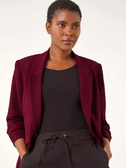 Rouge - Roman extensible à manches froncées Blazer