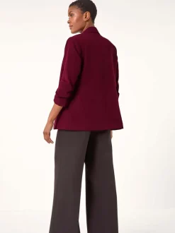 Rouge - Roman extensible à manches froncées Blazer