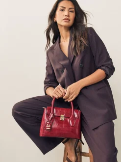 Rouge - Sac à main effet Crocs