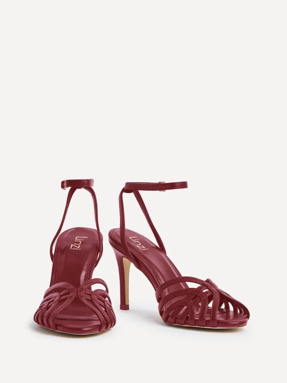 Rouge - Sandales à talons aiguilles Linzi Eros en cage