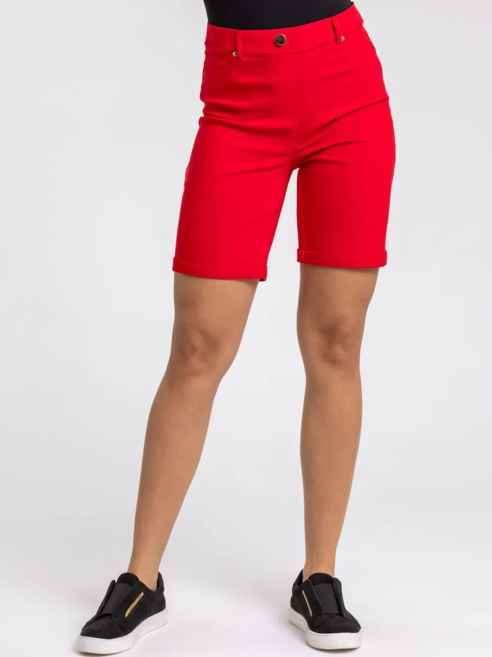 Rouge - Short Roman extensible à revers