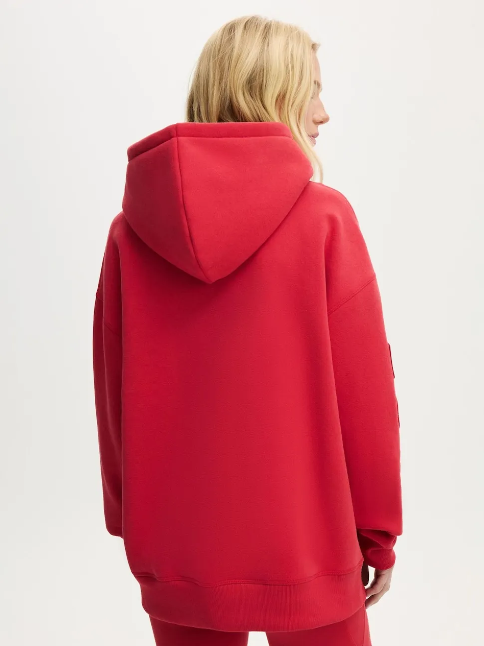 Rouge - Sweat à capuche graphique haut de gamme en coton sur peluche