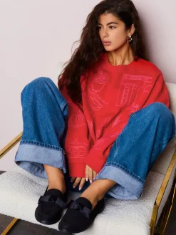 Rouge - Sweat brodé