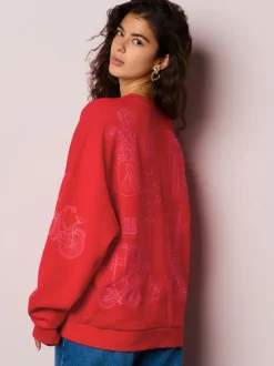 Rouge - Sweat brodé