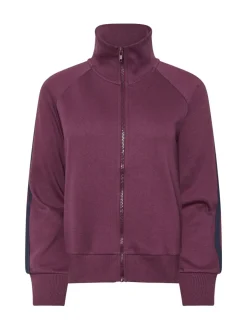 Rouge - Sweat-shirt zippé à col rayé PixieGirl Petite