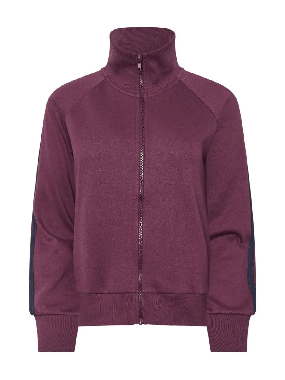 Rouge - Sweat-shirt zippé à col rayé PixieGirl Petite