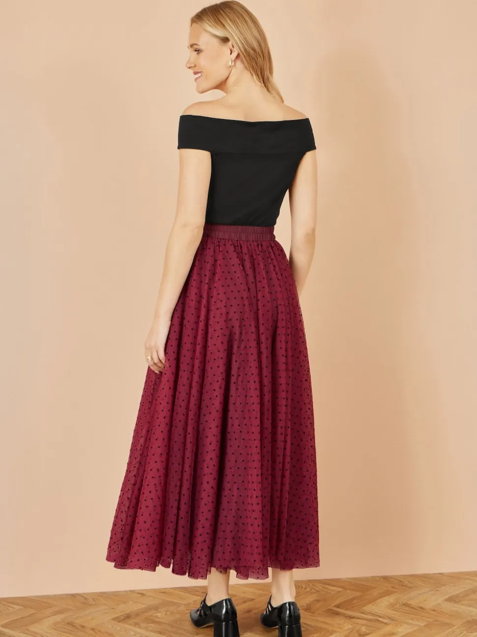 Rouge - Yumi Maille Cœur Imprimé Tulle Jupes
