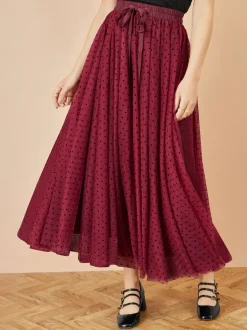 Rouge - Yumi Maille Cœur Imprimé Tulle Jupes