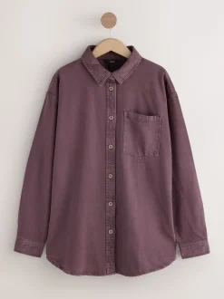 Rouge baie - Chemises oversize en Denim