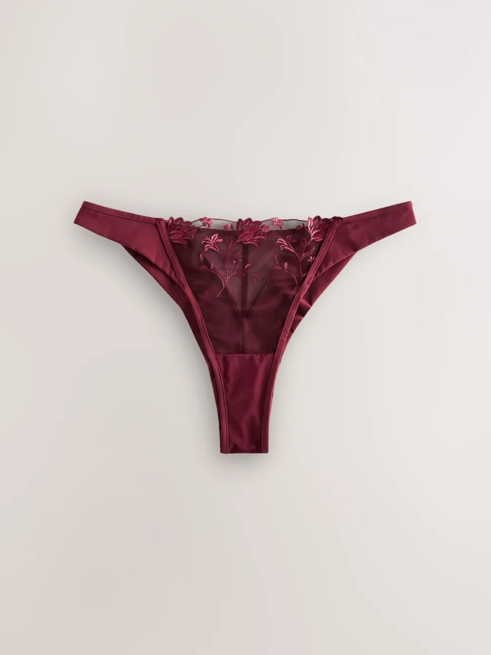 Rouge baie - Culotte brodée fleuri Premium Suisse