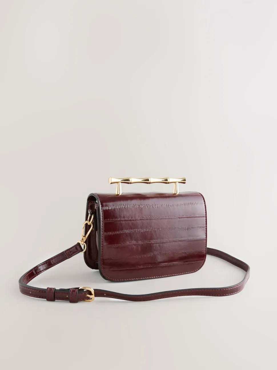 Rouge baie - Sac à poignée supérieure avec quincaillerie Or