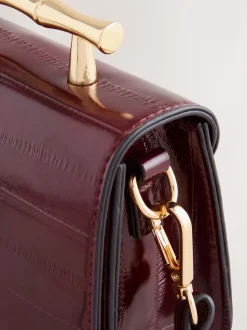 Rouge baie - Sac à poignée supérieure avec quincaillerie Or
