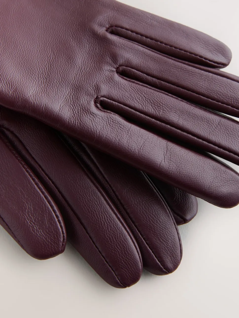 Rouge baie foncé - Gants en cuir