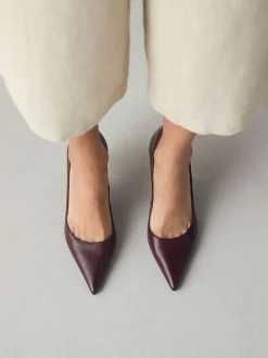 Rouge bordeaux - Chaussures de milieu de terrain en cuir