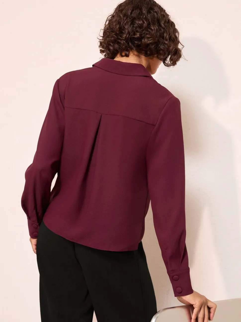 Rouge bordeaux - Chemise Friends Like These carrée à boutons