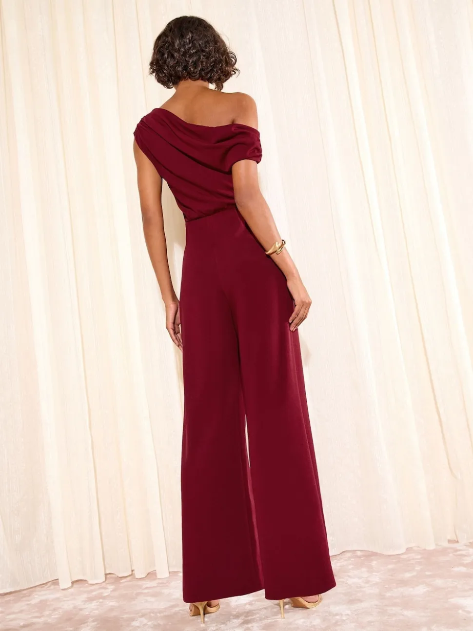 Rouge bordeaux - Combinaison ample Friends Like These Off The Shoulder Scuba