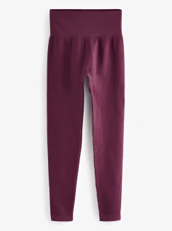 Rouge bordeaux - Côtelé sans couture Taille haute Leggings