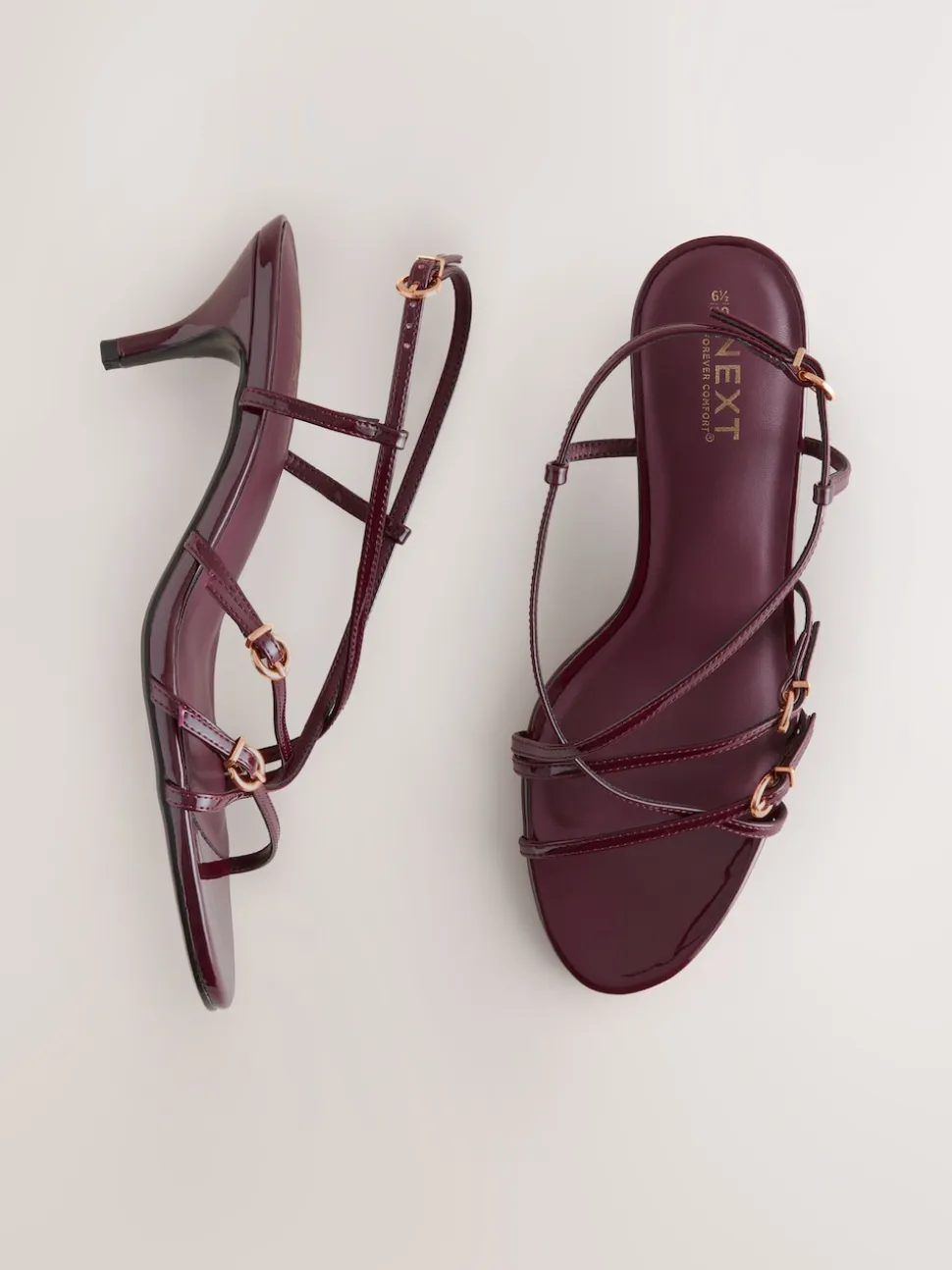 Rouge bordeaux - Forever Comfort® Kitten heel à lanières multiples et boucles