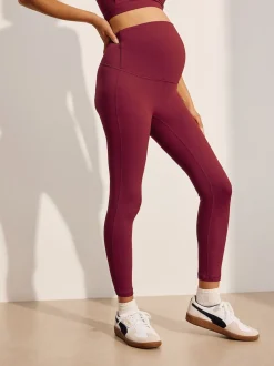 Rouge bordeaux - Leggings de sport de maternité