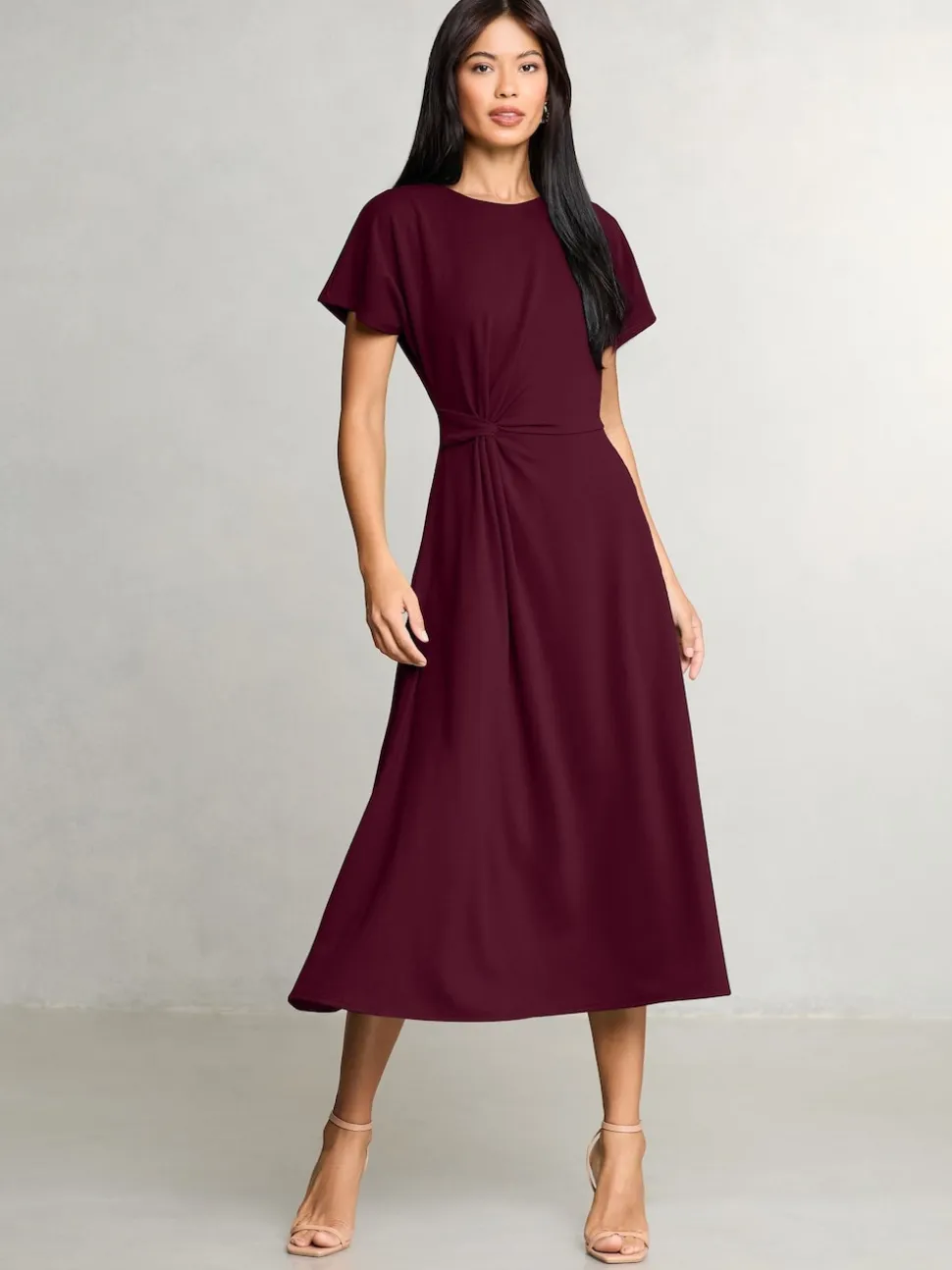 Rouge bordeaux - Lipsy Peignoir Mi-long avec nœud sur le côté