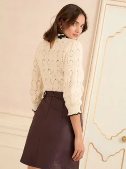 Rouge bordeaux - Love & Roses Minijupe en similicuir