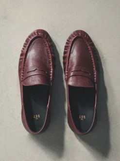 Rouge bordeaux - Mocassins The Set Premium en daim